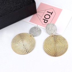 Brincos da moda - círculos duplos - prata e ouro