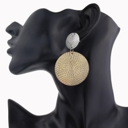 Brincos da moda - círculos duplos - prata e ouro