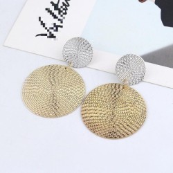 Brincos da moda - círculos duplos - prata e ouro