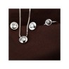 Conjunto de joias elegantes - colar de ouro rosa - brincos - anel - com zircônias redondas