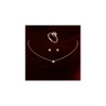 Conjunto de joias elegantes - colar de ouro rosa - brincos - anel - com zircônias redondas