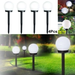 Luz solar de jardim - bastão de chão - bola redonda - LED - à prova d'água - 4 peças
