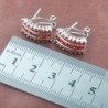 Elegant jewellery set - with red zirconia - necklace - earrings - ringJewellery Sets