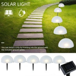 Luz solar de jardim - em forma de meio globo - 5 LED - à prova d'água - montada no solo