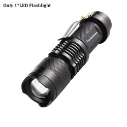 Powerful tactical flashlight - LED - 3 modes - zoomable - 1 - 6 piecesTorches