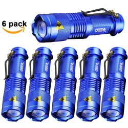 Lanterna tática poderosa - LED - 3 modos - com zoom - 1 - 6 peças