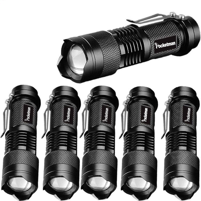 Lanterna tática poderosa - LED - 3 modos - com zoom - 1 - 6 peças