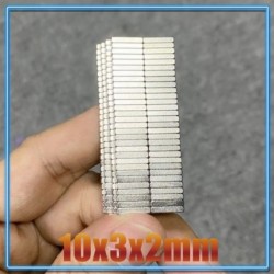 N35 - ímã de neodímio - bloco cubóide - 10mm * 3mm * 2mm - 20 - 1000 peças