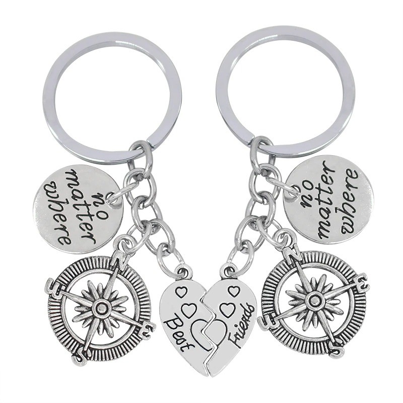 Best Friends & No Matter Where - keychain 2 pcsKeyrings