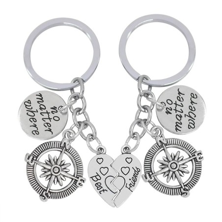 Best Friends & No Matter Where - keychain 2 pcsKeyrings