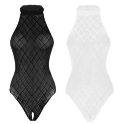 Body sexy transparente - com zíper nas costas