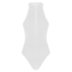 Body sexy transparente - com zíper nas costas