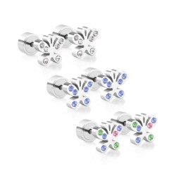 Brincos pequenos - com zircônias cúbicas - borboletas - corações - estrelas