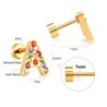 Elegant small stud earrings - with colorful rhinestones - alphabet lettersEarrings