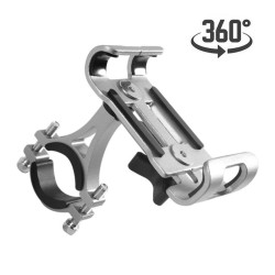Suporte universal para telefone - para guidão de bicicleta/motocicleta - antiderrapante - clipe - giratório - liga de alumínio