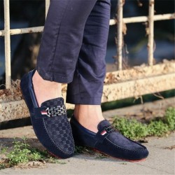 Mocassins masculinos da moda - sapatos de camurça rasos