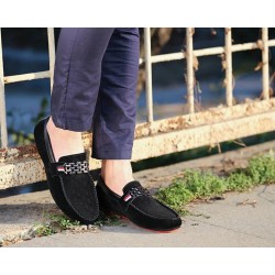 Mocassins masculinos da moda - sapatos de camurça rasos