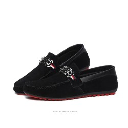 Mocassins masculinos da moda - sapatos de camurça rasos