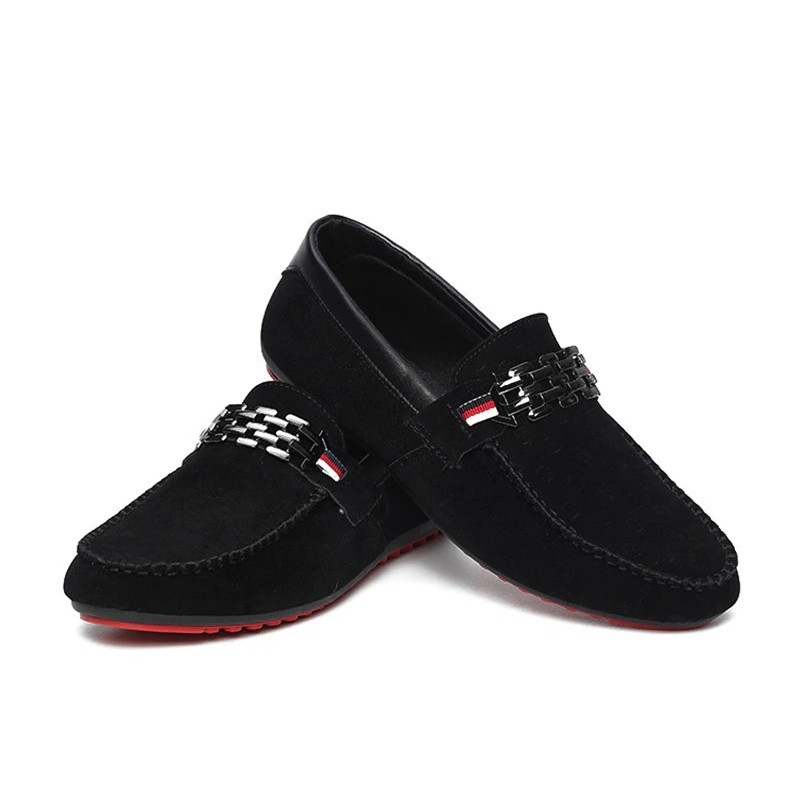 Mocassins masculinos da moda - sapatos de camurça rasos