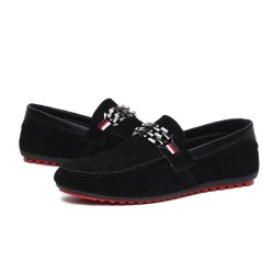 Mocassins masculinos da moda - sapatos de camurça rasos