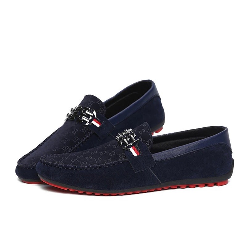 Mocassins masculinos da moda - sapatos de camurça rasos