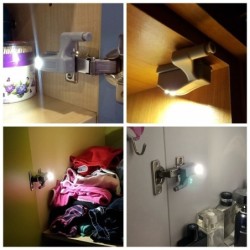 Luz de dobradiça interna - guarda-roupa - armário - lâmpada de indução LED - 16 peças