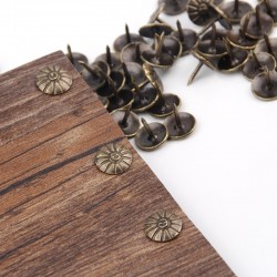 Antique brass - upholstery nails - decorative tack stud push pins - 100 piecesFurniture