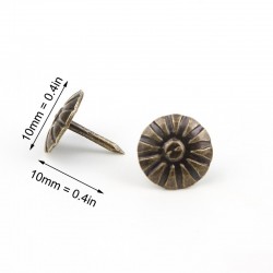 Antique brass - upholstery nails - decorative tack stud push pins - 100 piecesFurniture