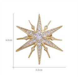 Luxurious star shaped brooch - cubic zirconiaBrooches