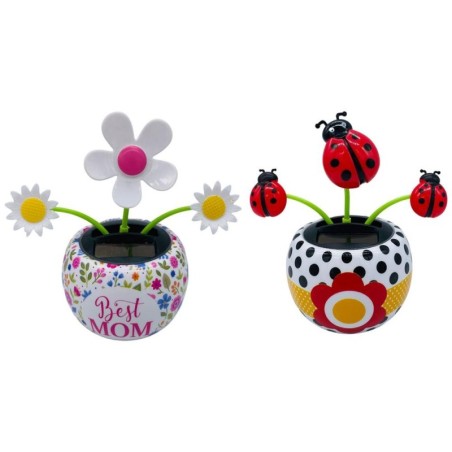 Brinquedo movido a energia solar - flor dançante / joaninhas