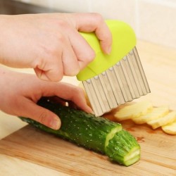 Cortador de batatas - batatas fritas - fabricante de batatas fritas - faca ondulada - aço inoxidável