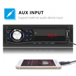 Auto-rádio Bluetooth - din 1 - MP3 - AUX - USB - FM - 12V