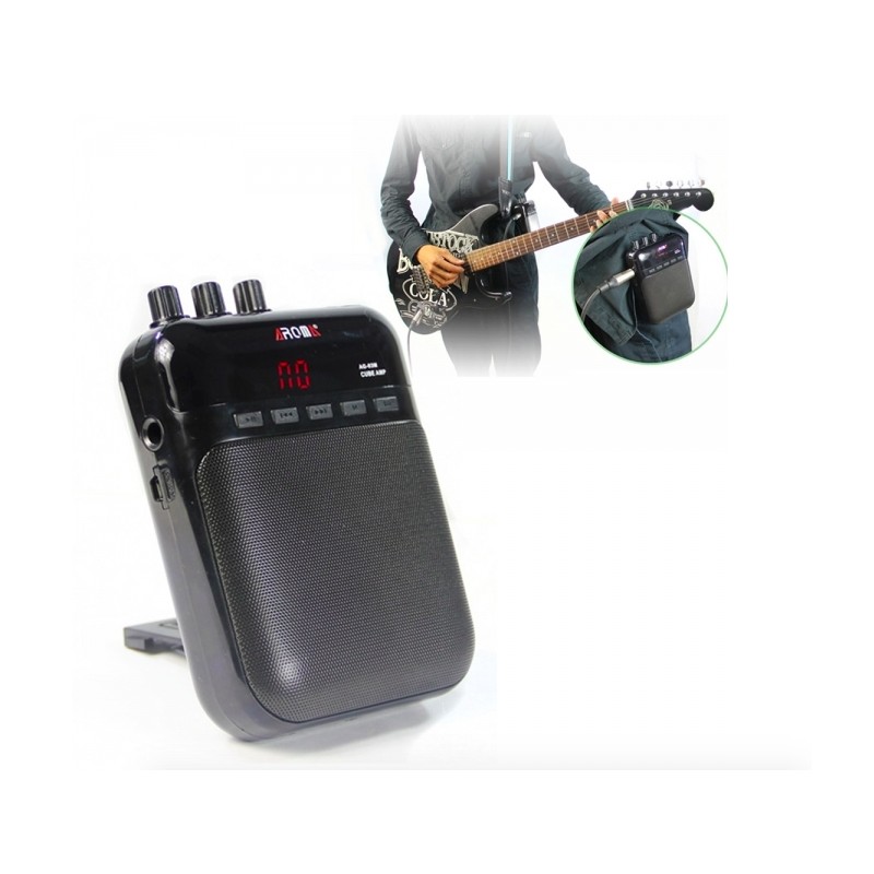 Aroma AG-03M 5W - portátil - mini amplificador de guitarra com gravação de MP3