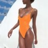 Sexy one-piece swimsuit - ribbed - deep neckline - with push upBeachwear