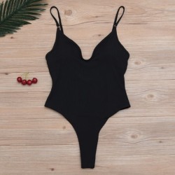 Fato de banho sexy - canelado - decote profundo - com push up