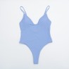 Fato de banho sexy - canelado - decote profundo - com push up