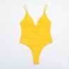 Fato de banho sexy - canelado - decote profundo - com push up