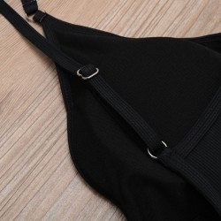 Fato de banho sexy - canelado - decote profundo - com push up