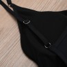 Fato de banho sexy - canelado - decote profundo - com push up