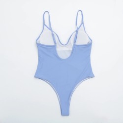 Fato de banho sexy - canelado - decote profundo - com push up