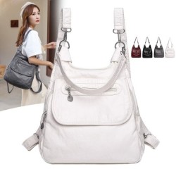 Bolsa de couro multifuncional - mochila - grande capacidade