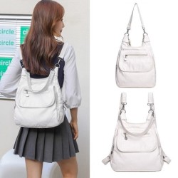 Bolsa de couro multifuncional - mochila - grande capacidade