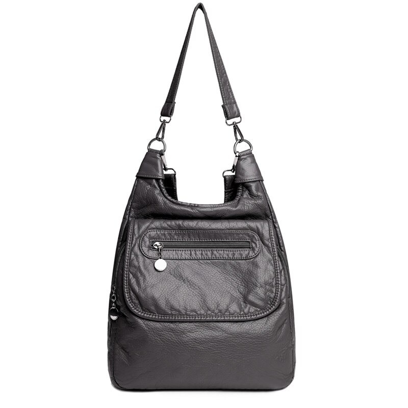 Bolsa de couro multifuncional - mochila - grande capacidade