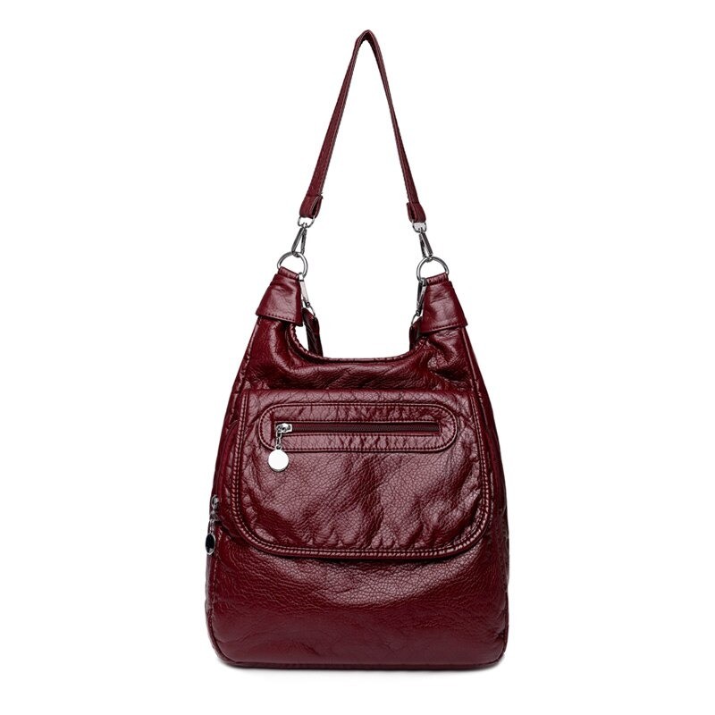 Multifunctional leather bag - backpack - large capacityBackpacks