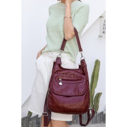 Multifunctional leather bag - backpack - large capacityBackpacks