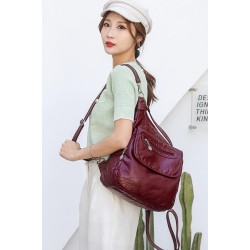 Bolsa de couro multifuncional - mochila - grande capacidade