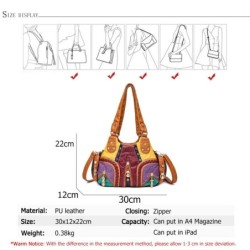 Bolsa de ombro pequena vintage - rebites - cores contrastantes - couro