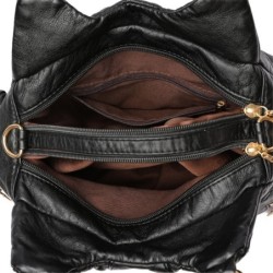 Bolsa de ombro pequena vintage - rebites - cores contrastantes - couro