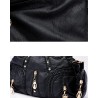 Bolsa de ombro pequena vintage - rebites - cores contrastantes - couro