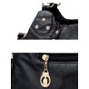 Bolsa de ombro pequena vintage - rebites - cores contrastantes - couro